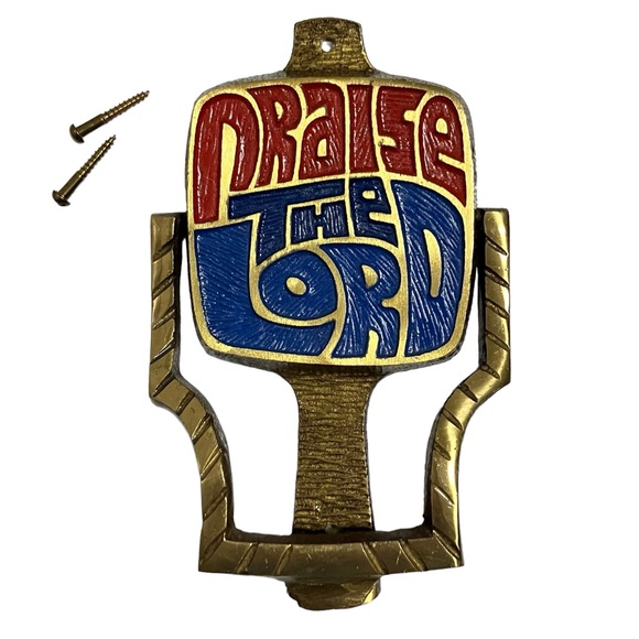 Rare 1960's Praise The Lord Terra Sancta Guild Brass Door Knocker - Picture 1 of 6